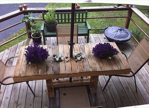 pallet table and chairs for patio