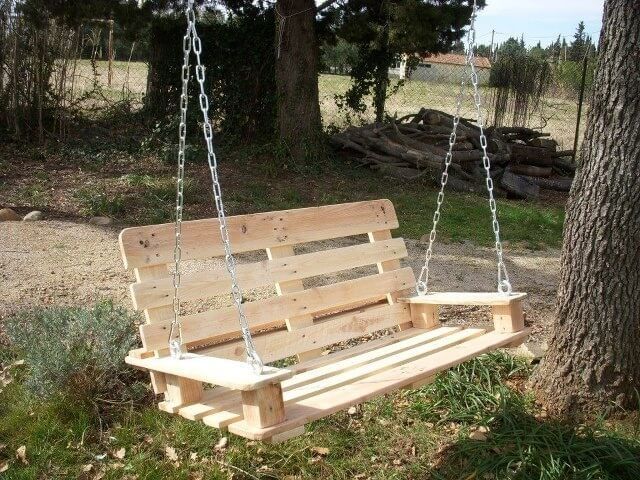 diy pallet swing chair