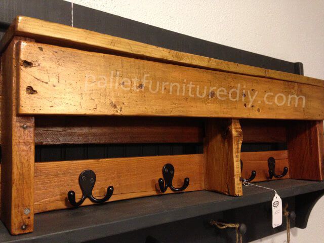 Pallet Wood Shelf - Coat Rack