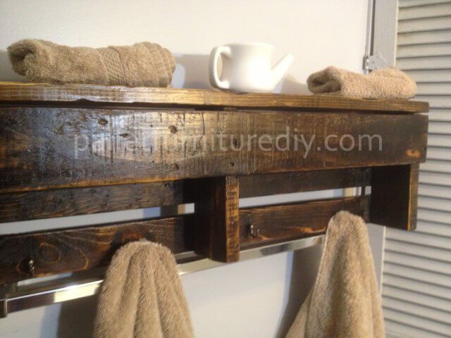 Pallet Towel Rack Shelf