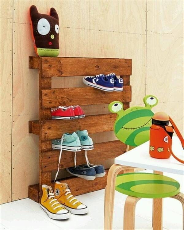 pallet shoes rack for kids 