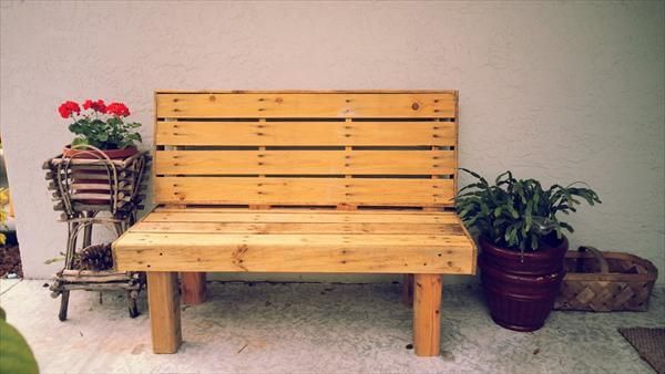 rustic pallet outdoor bench