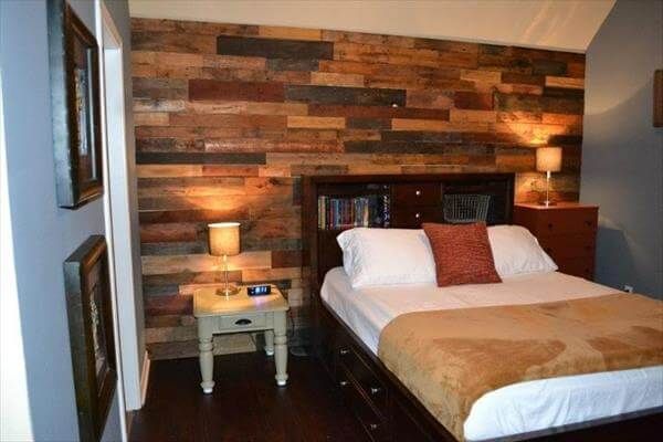 Bedroom Wood Pallet Wall