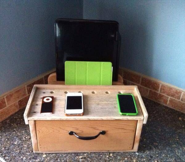 recycled pallet charging station