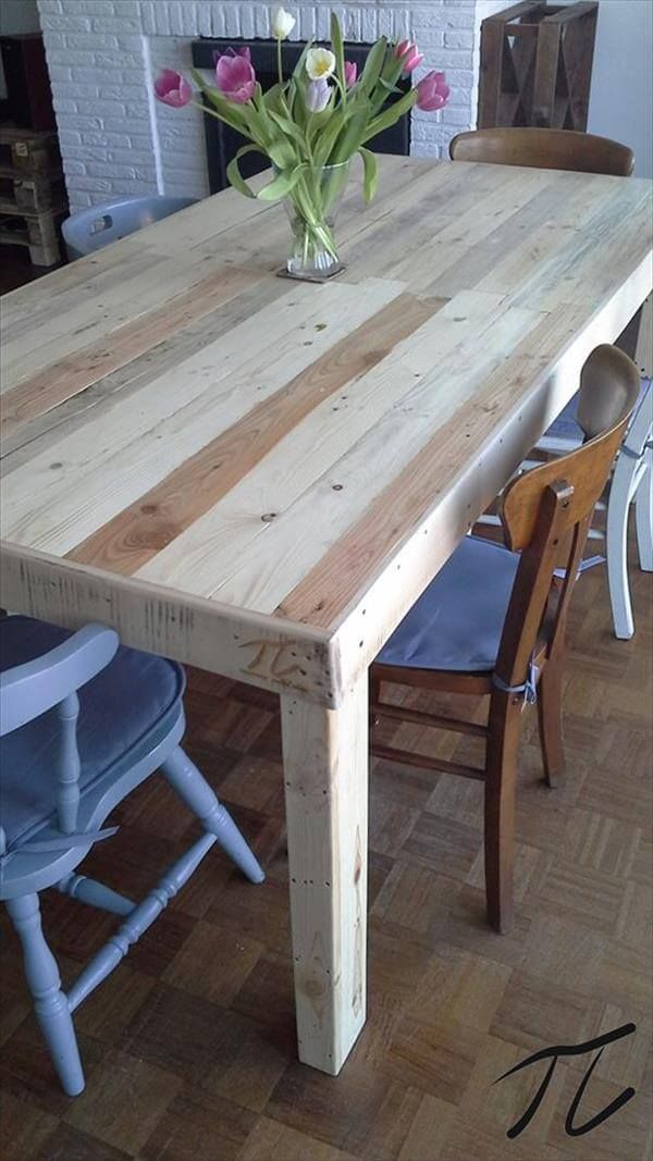repurposed pallet dining table