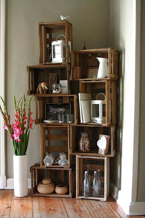 decorative shelf out of crate