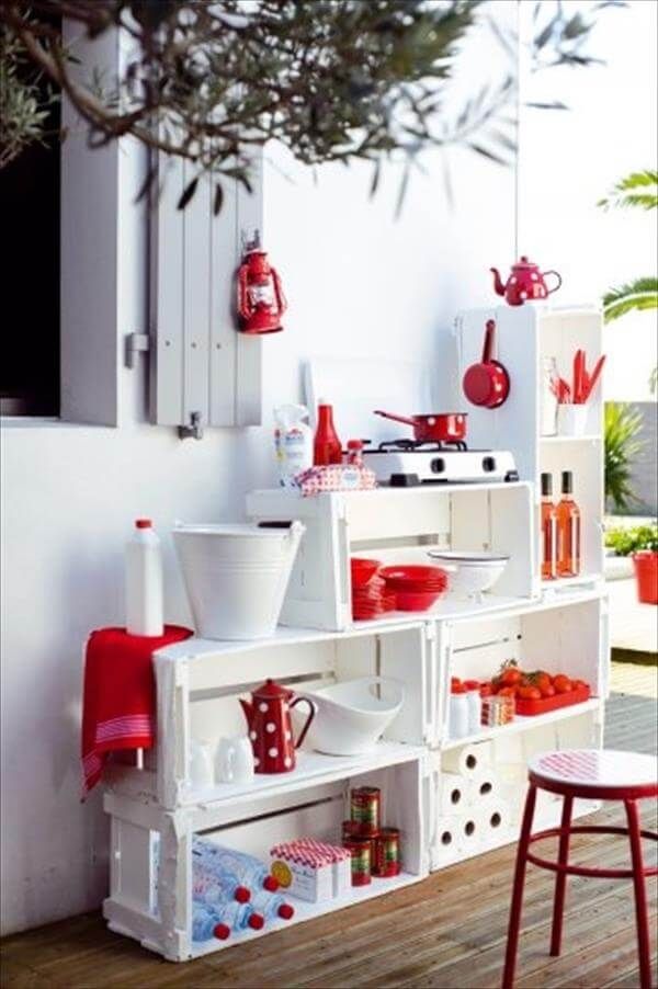 recycled crate kitchen