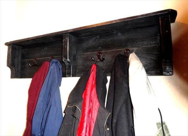 reprocessed pallet coat rack