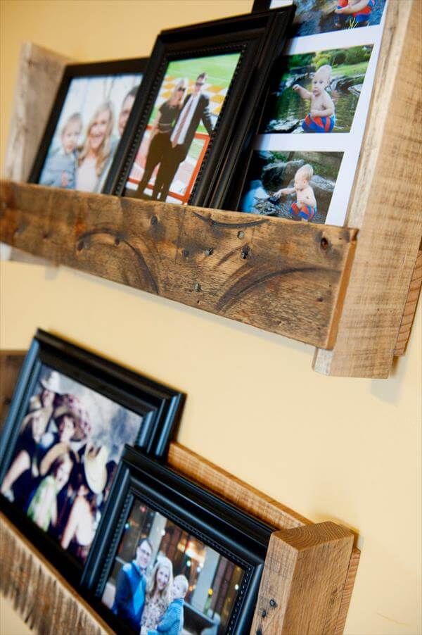 recycled pallet picture shelf