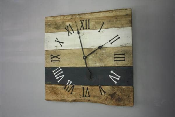 reclaimed pallet wall clock