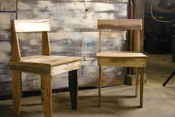 recycled pallet chairs