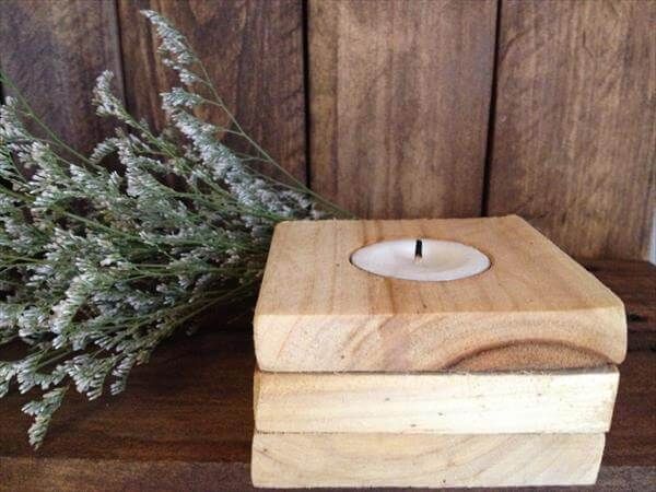 reclaimed pallet candle holder