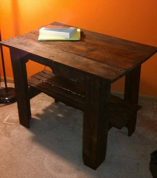 recycled pallet end table