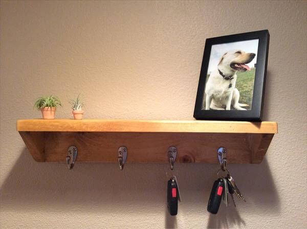 upcycled pallet rack and shelf