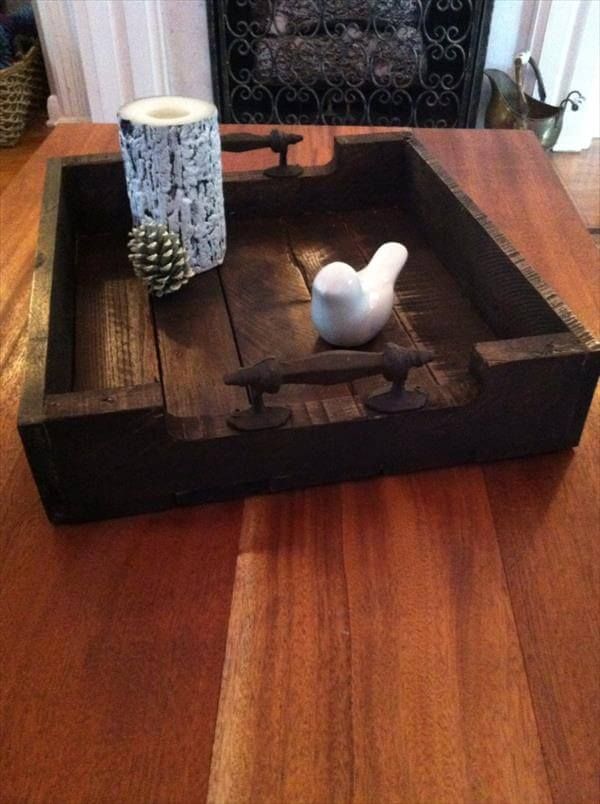 recycled pallet rustic tray