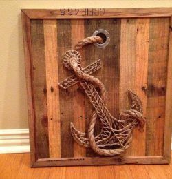 recycled pallet anchor string art