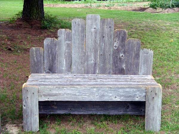 repurposed pallet garden bench