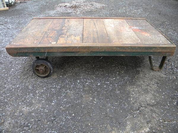recycled pallet industrial cart