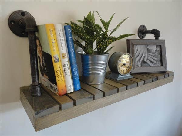 recycled pallet industrial shelf
