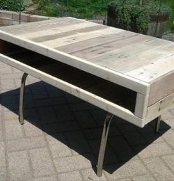 recycled pallet coffee table and TV stand