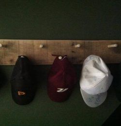 recycled pallet hat and coat rack
