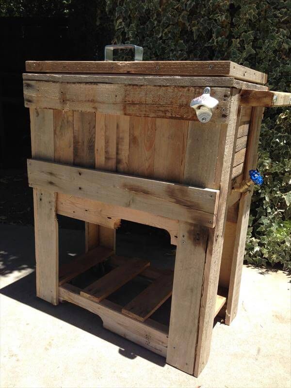 recycled pallet outdoor cooler