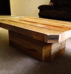 recycled pallet pedestal coffee table