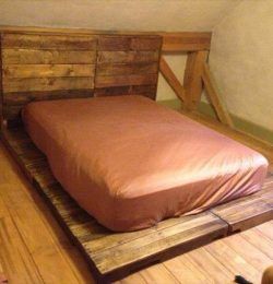 recycled pallet platform bed
