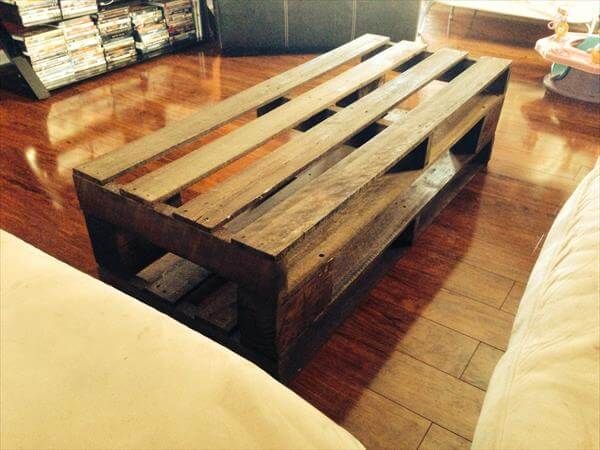 rustic pallet wood coffee table