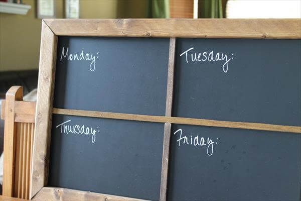recycled pallet chalkboard