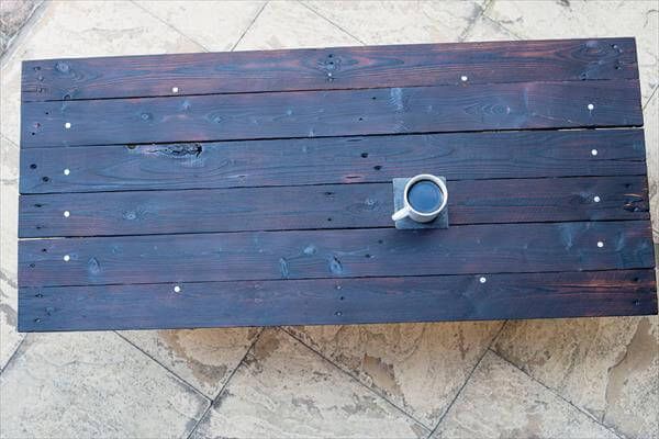 recycled pallet dark black coffee table