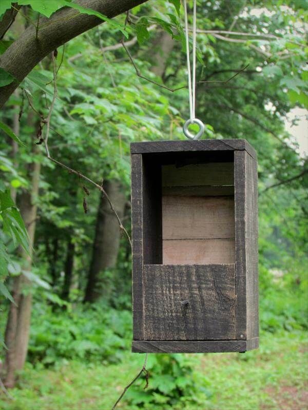 handcrafted pallet bird house