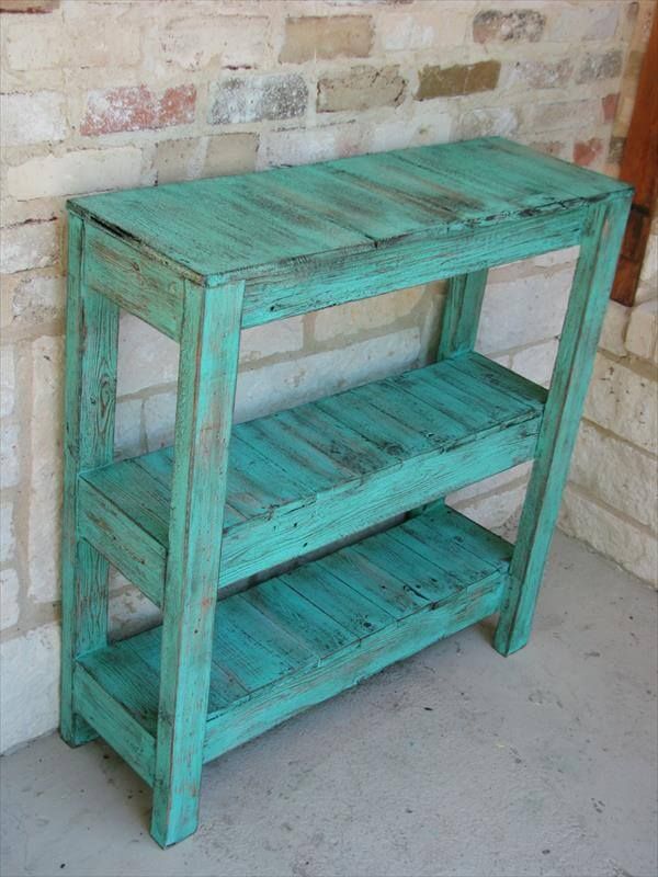 recycled pallet potting table and entry way table