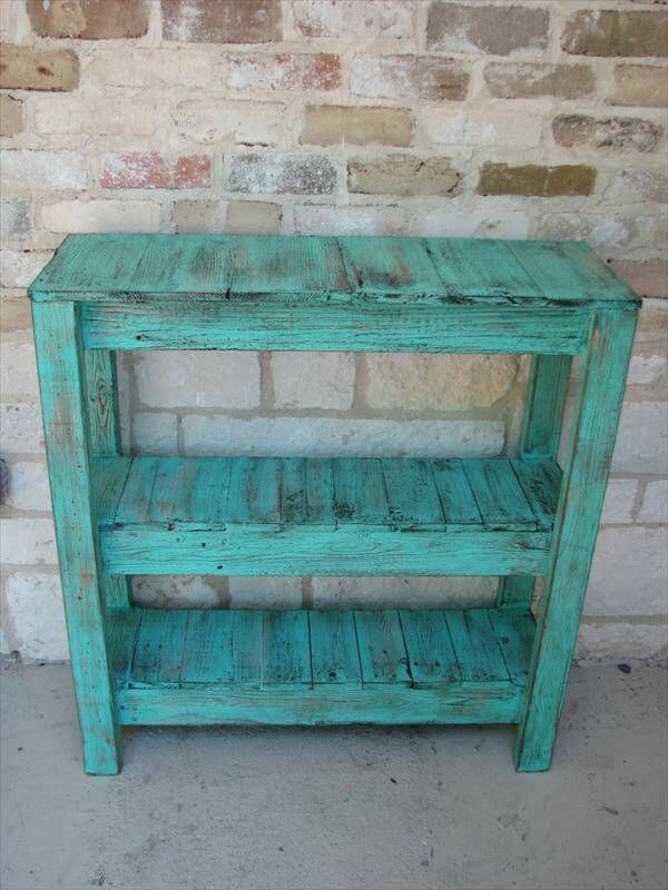 reclaimed pallet potting table and entry way table