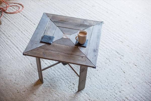 diy pallet wood squared table