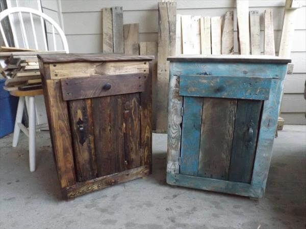 recycled pallet side tables