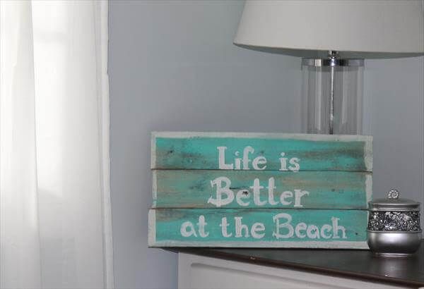upcycled pallet sign