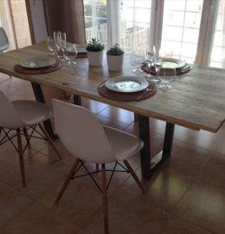 salvaged pallet industrial dining table