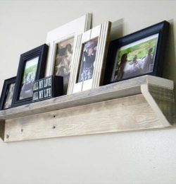 recycled pallet floating picture shelf