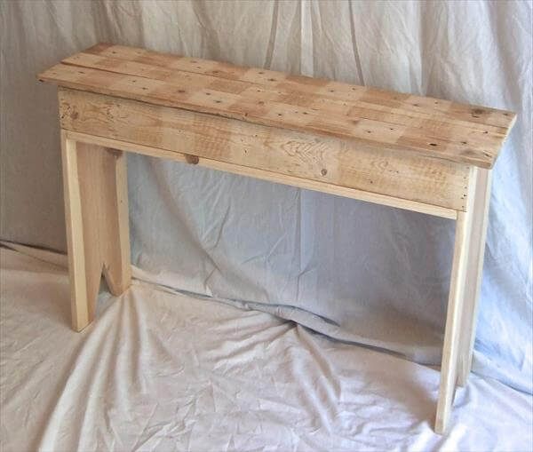 upcycled pallet hall way table