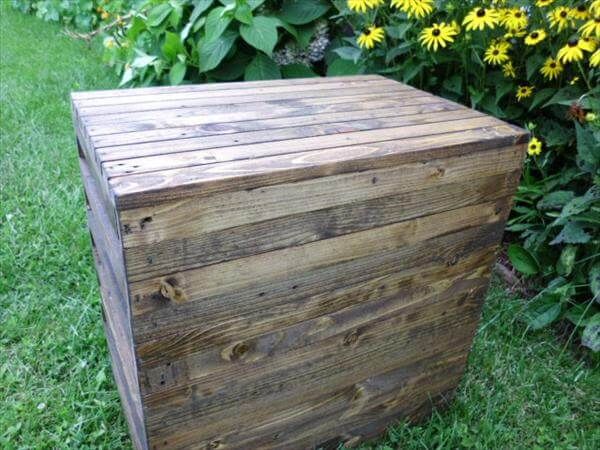 rustic pallet end table and nightstand