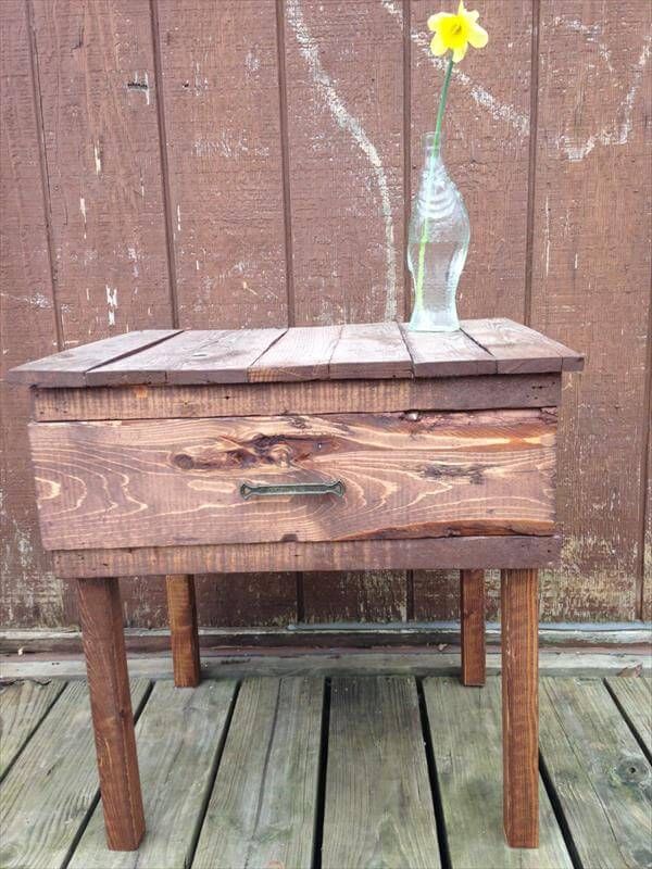 rustic pallet side table