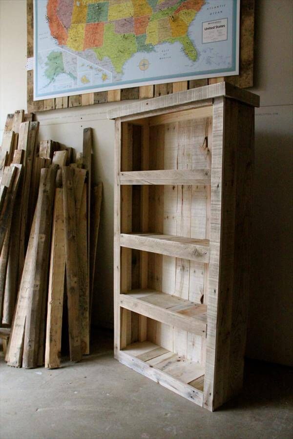 recycled pallet bookcase