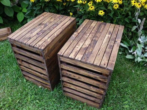 recycled pallet side tables and nightstands