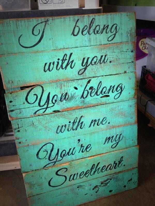 recycled pallet wall sign