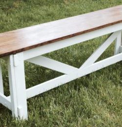chic white repurposed pallet bench