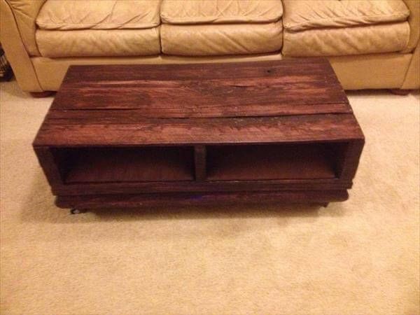 upcycled pallet coffee table with storage