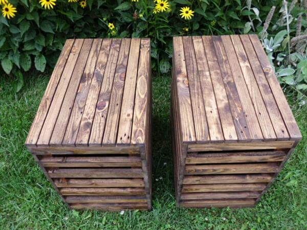 handcrafted pallet nightstands and side tables