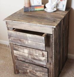upcycled pallet rustic nightstand and side table