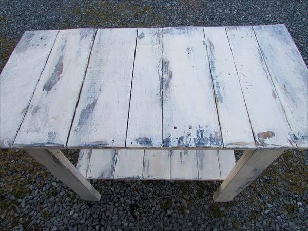 rustic distressed pallet sofa side table